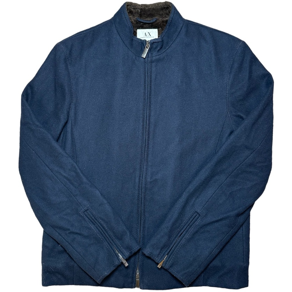 Armani Exchange Men's Blue Lightweight Jacket Zip Up Shacket Size Medium